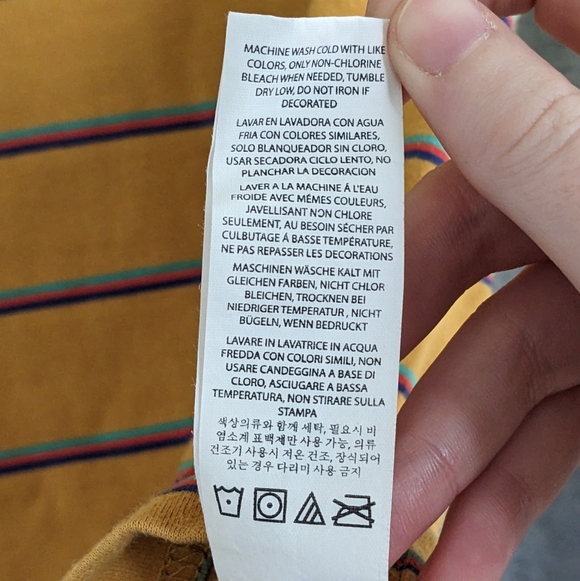 Santa Cruz Skateboard T Shirt Men's S Yellow Teal Striped Sunflower California - Picture 6 of 7